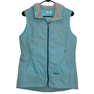 Marmot Womens Alpha 60 Vest Fleece-Lined Jacket, Aqua Sky Blue size Medium